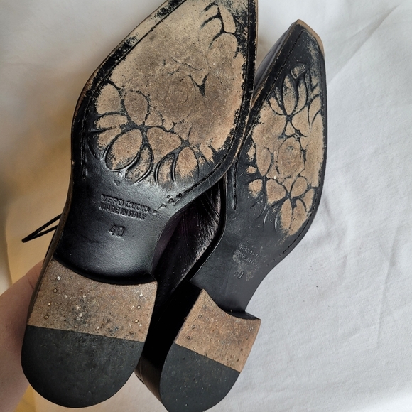 Jo Ghost Leather Oxfords Men's Dress Shoes Distressed Oxblood Colouring Size 40 - Picture 9 of 10